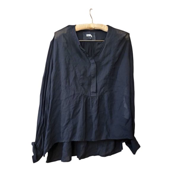Reformation Black Long Sleeved Flowy Blouse Top M - Picture 1 of 4